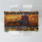 Afro Christmas in Kenya Safari Tablecloth Black Santa Riding Cape Buffalo - African Pride