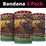 Afro Christmas in Kenya Safari Neck Gaiter Black Santa Riding Elephant - African Pride