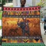 Afro Christmas in Kenya Safari Quilt Black Santa Riding Elephant - African Pride