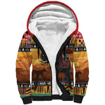 Afro Christmas in Kenya Safari Sherpa Hoodie Black Santa Riding Elephant - African Pride