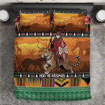 Afro Christmas in Kenya Safari Bedding Set Black Santa Riding Leopards - African Pride