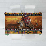 Afro Christmas in Kenya Safari Tablecloth Black Santa Riding Leopards - African Pride