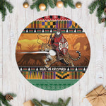 Afro Christmas in Kenya Safari Tree Skirt Black Santa Riding Leopards - African Pride