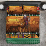 Afro Christmas in Kenya Safari Bedding Set Black Santa Riding Lion - African Pride