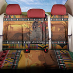 Afro Christmas in Kenya Safari Back Car Seat Cover Black Santa Riding Rhinoceros - African Pride