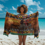 Afro Christmas in Kenya Safari Sarong Black Santa Riding Rhinoceros - African Pride