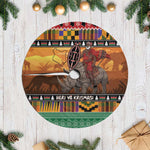 Afro Christmas in Kenya Safari Tree Skirt Black Santa Riding Rhinoceros - African Pride