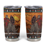 Afro Christmas in Kenya Safari Tumbler Cup Black Santa Riding Rhinoceros - African Pride