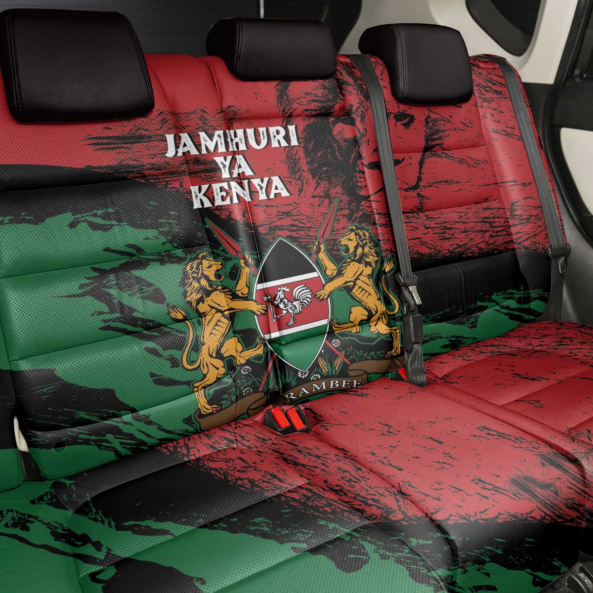 Jamhuri Ya Kenya Back Car Seat Cover African Lion - Coat Of Arms