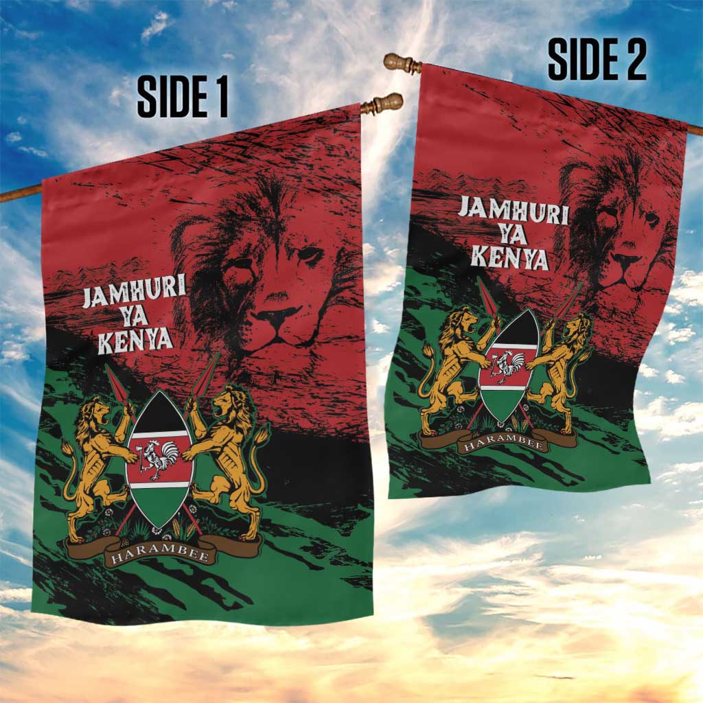 Jamhuri Ya Kenya Garden Flag African Lion - Coat Of Arms