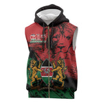 Jamhuri Ya Kenya Sleeveless Zip Hoodie African Lion - Coat Of Arms - African Pride