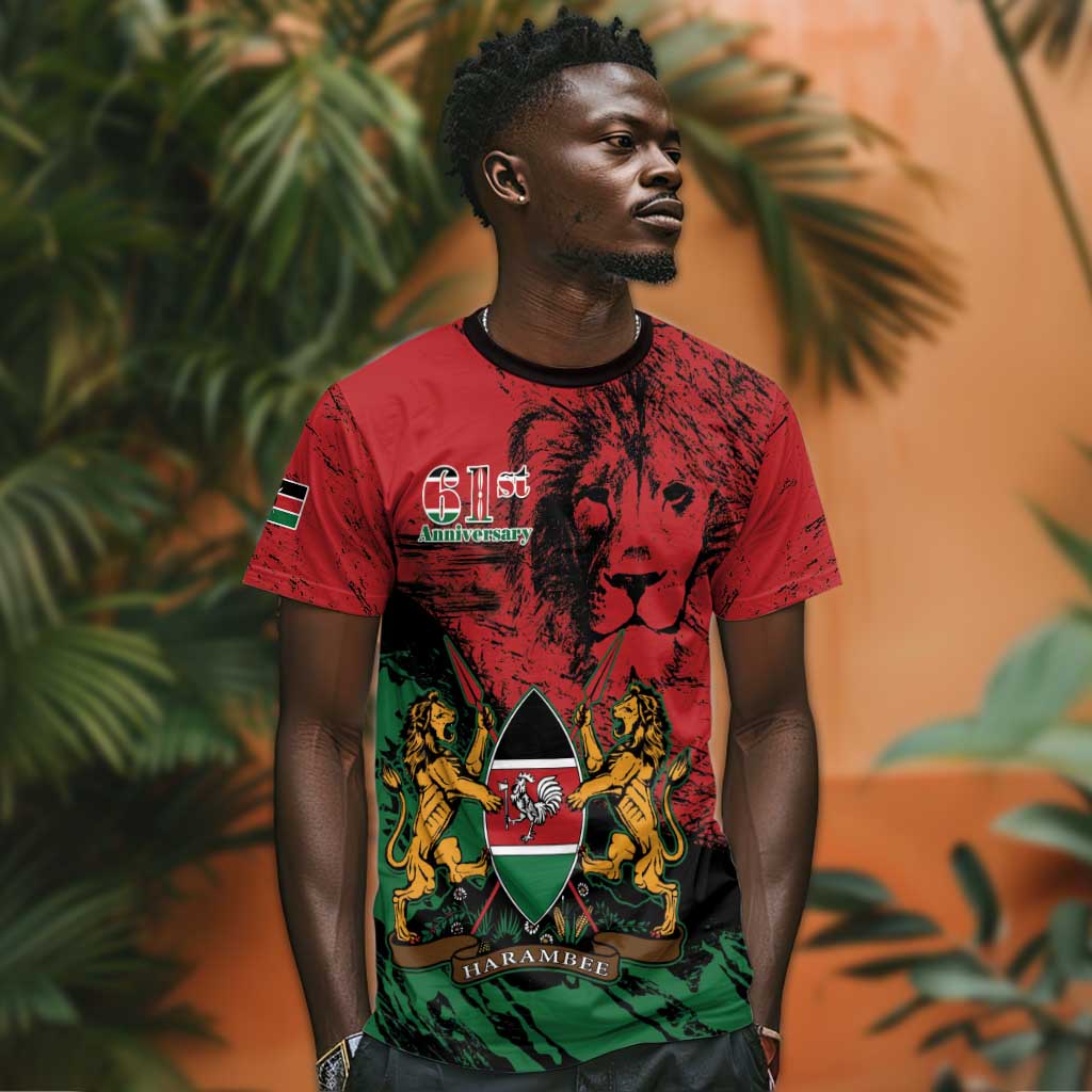 Jamhuri Ya Kenya T shirt African Lion - Coat Of Arms