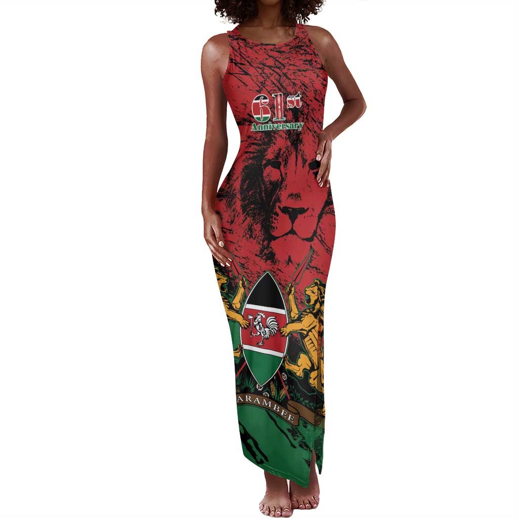 Jamhuri Ya Kenya Tank Maxi Dress African Lion - Coat Of Arms