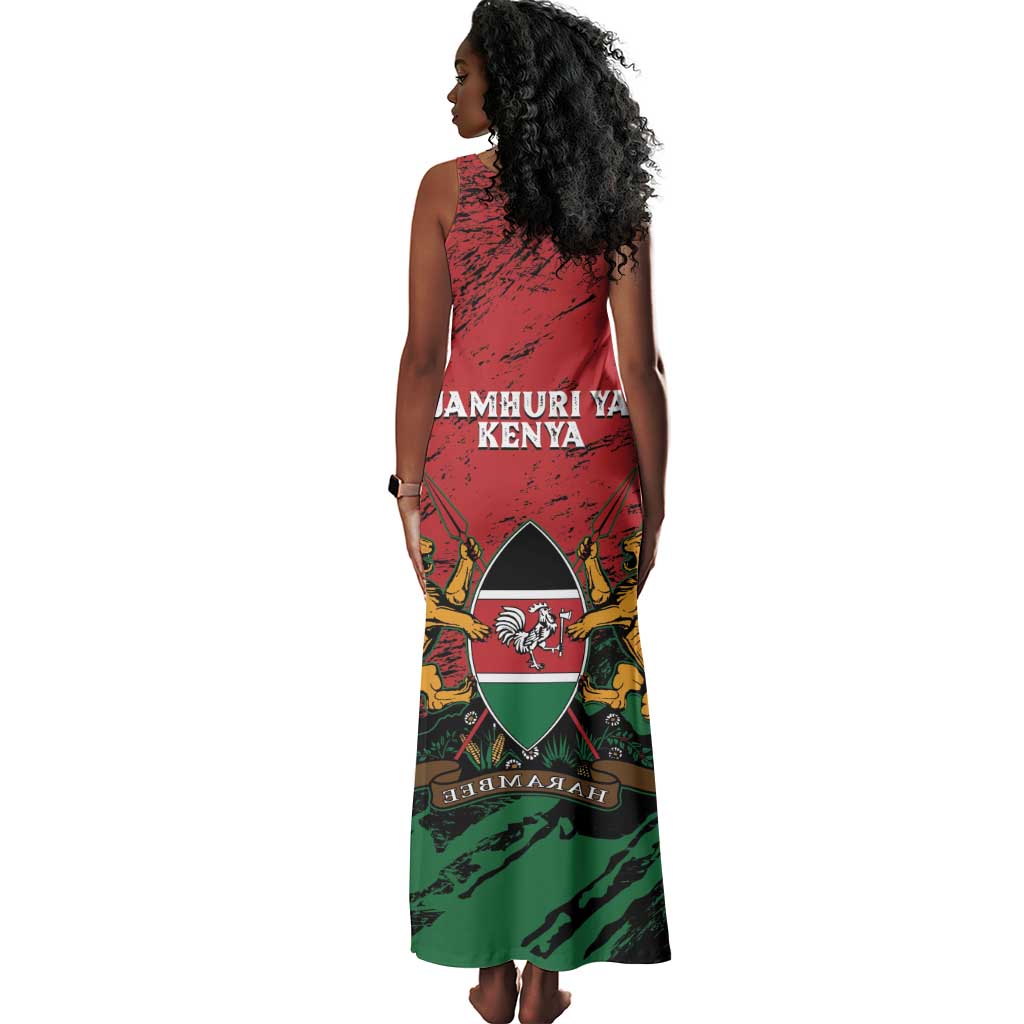 Jamhuri Ya Kenya Tank Maxi Dress African Lion - Coat Of Arms