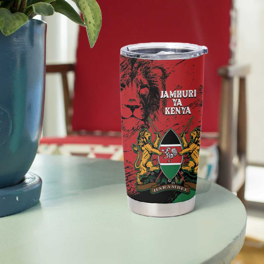 Jamhuri Ya Kenya Tumbler Cup African Lion - Coat Of Arms