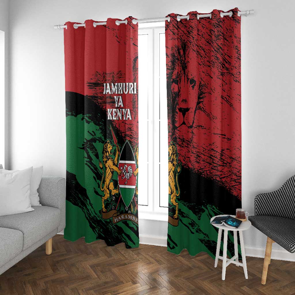 Jamhuri Ya Kenya Window Curtain African Lion - Coat Of Arms