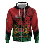 Jamhuri Ya Kenya Zip Hoodie African Lion - Coat Of Arms