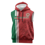 Custom Afro Morocco Football Sleeveless Hoodie With Islamic Pattern - African Pride