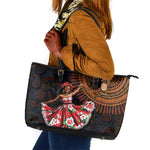Ladies Sega Dance Leather Tote Bag Paisley Mix African Pattern