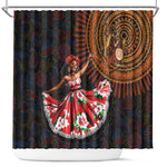 Ladies Sega Dance Shower Curtain Paisley Mix African Pattern