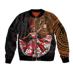 Ladies Sega Dance Sleeve Zip Bomber Jacket Paisley Mix African Pattern