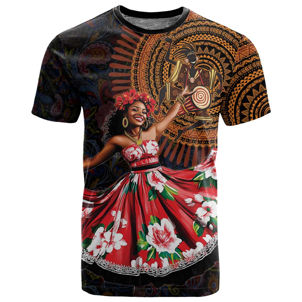 Ladies Sega Dance T shirt Paisley Mix African Pattern