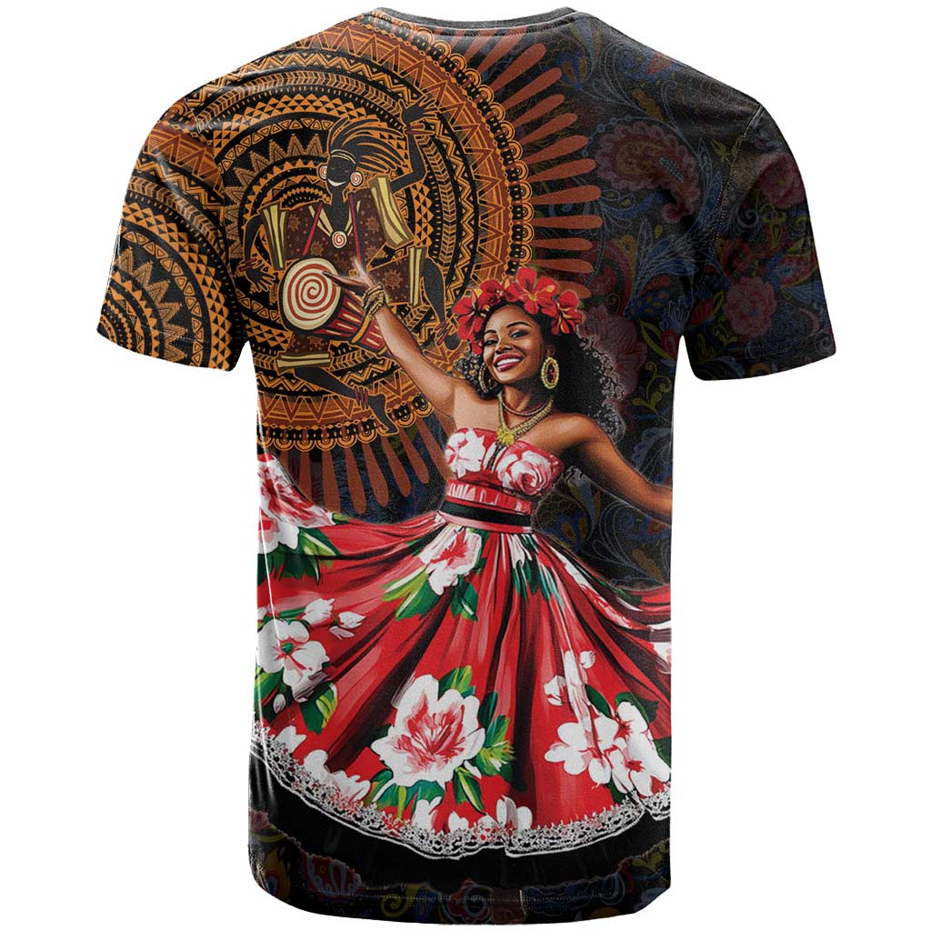 Ladies Sega Dance T shirt Paisley Mix African Pattern