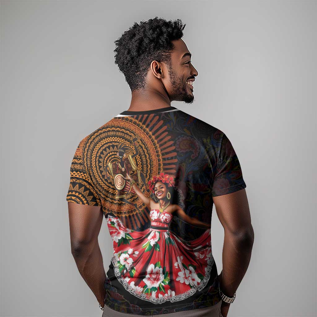 Ladies Sega Dance T shirt Paisley Mix African Pattern