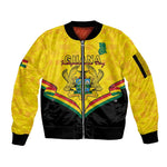 Personalised Afro Ghana Sleeve Zip Bomber Jacket 68th Anniversary Independence