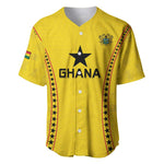 Custom Ghana Football Baseball Jersey Mix Adinkra Pattern