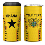 Custom Ghana Football 4 in 1 Can Cooler Tumbler Mix Adinkra Pattern