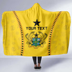 Custom Ghana Football Hooded Blanket Mix Adinkra Pattern