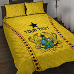 Custom Ghana Football Quilt Bed Set Mix Adinkra Pattern