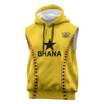 Custom Ghana Football Sleeveless Hoodie Mix Adinkra Pattern - African Pride