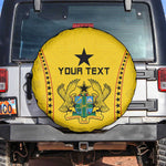 Custom Ghana Football Spare Tire Cover Mix Adinkra Pattern