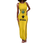 Custom Ghana Football Tank Maxi Dress Mix Adinkra Pattern