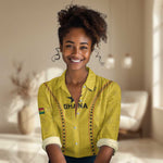 Custom Ghana Football Women Casual Shirt Mix Adinkra Pattern LT15