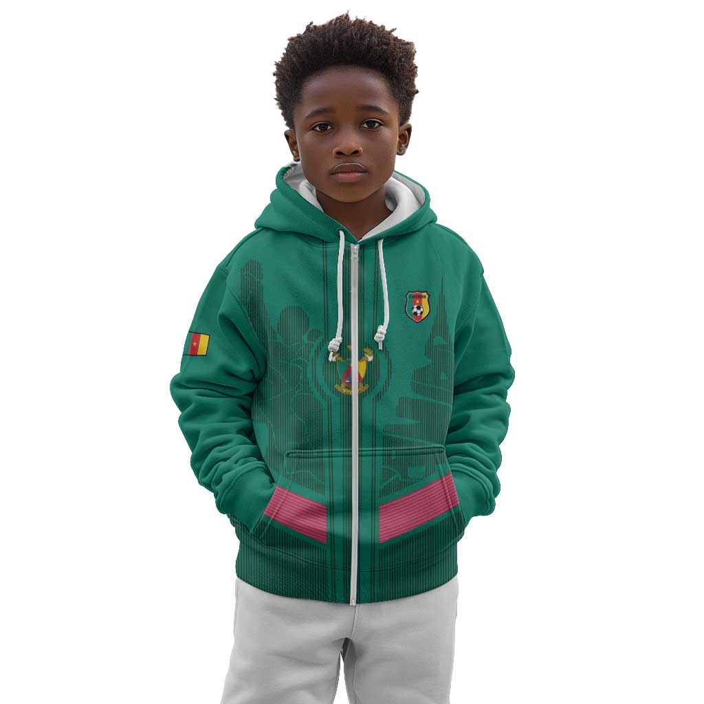 Custom Cameroun Football Kid Hoodie Allez les Lions