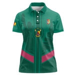 Custom Cameroun Football Women Polo Shirt Allez les Lions