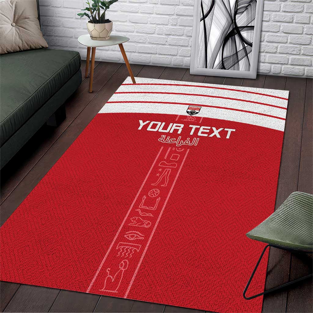 Egyptian Football Custom Area Rug Yalla Masr - Red Ver