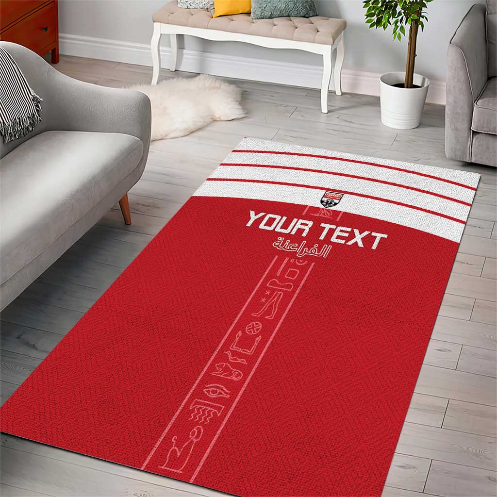 Egyptian Football Custom Area Rug Yalla Masr - Red Ver