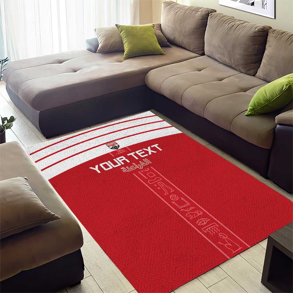 Egyptian Football Custom Area Rug Yalla Masr - Red Ver