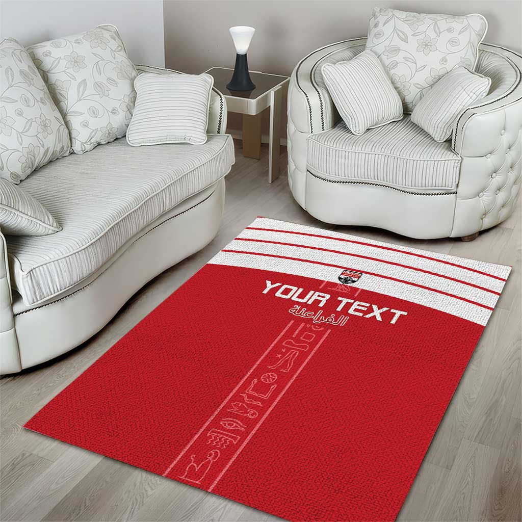 Egyptian Football Custom Area Rug Yalla Masr - Red Ver