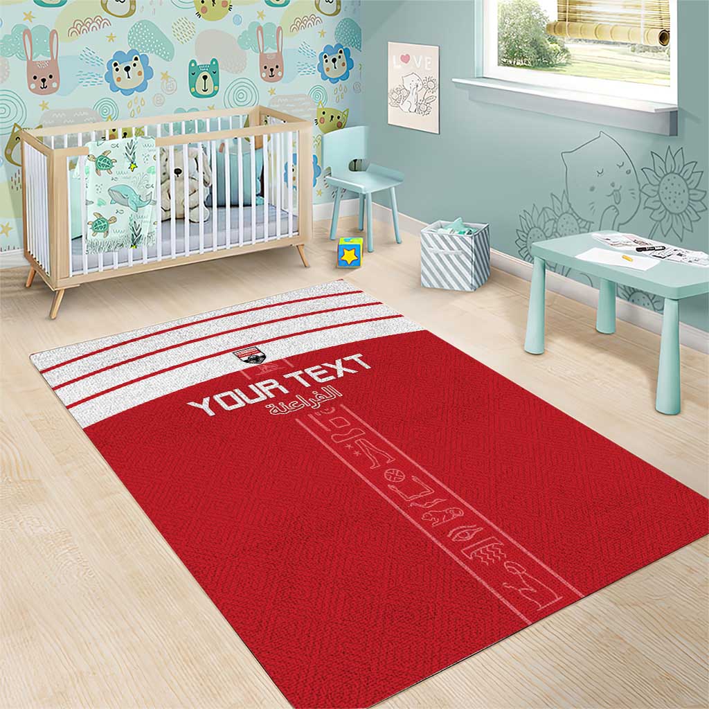 Egyptian Football Custom Area Rug Yalla Masr - Red Ver