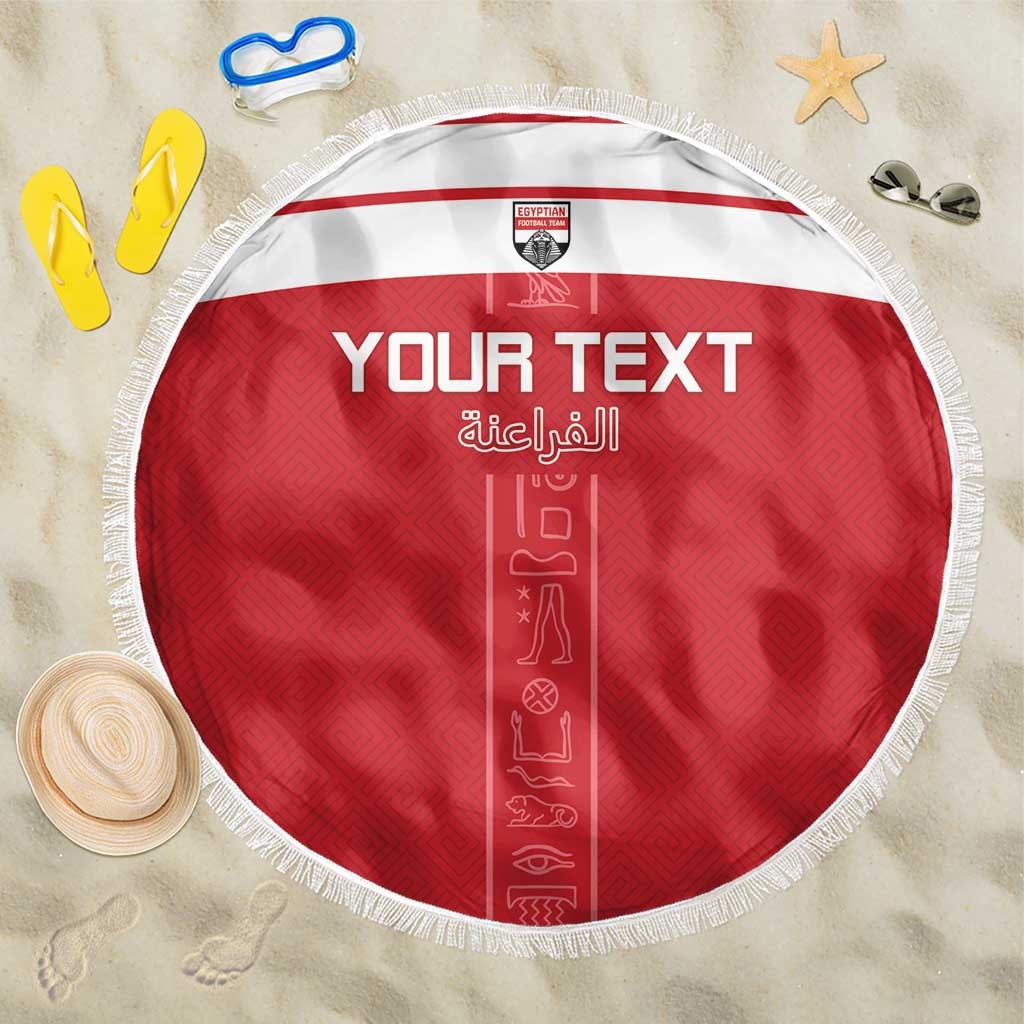Egyptian Football Custom Beach Blanket Yalla Masr - Red Ver