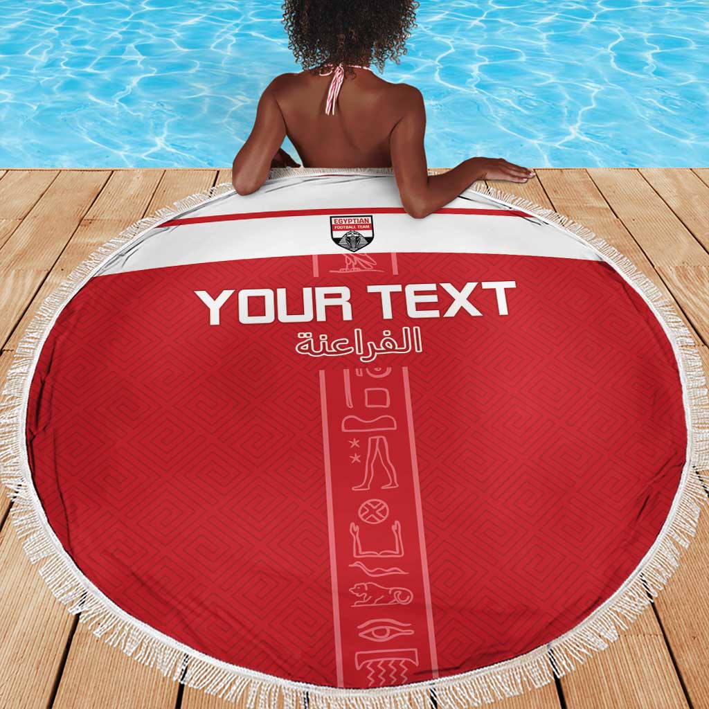 Egyptian Football Custom Beach Blanket Yalla Masr - Red Ver