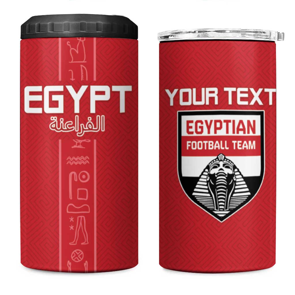 Egyptian Football Custom 4 in 1 Can Cooler Tumbler Yalla Masr - Red Ver