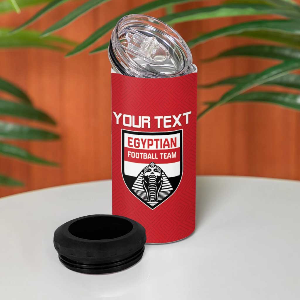 Egyptian Football Custom 4 in 1 Can Cooler Tumbler Yalla Masr - Red Ver