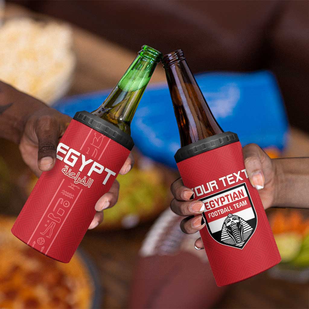 Egyptian Football Custom 4 in 1 Can Cooler Tumbler Yalla Masr - Red Ver