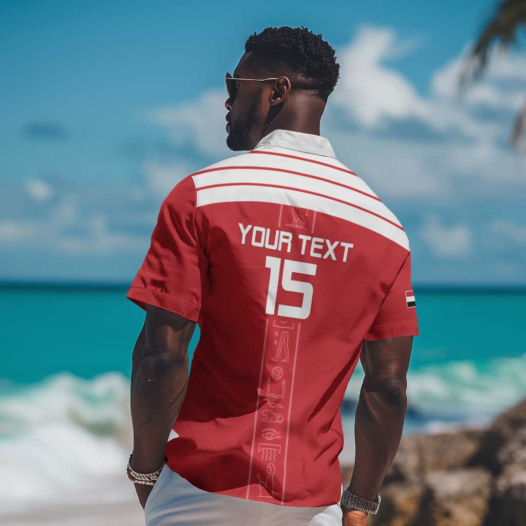 Egyptian Football Custom Hawaiian Shirt Yalla Masr - Red Ver